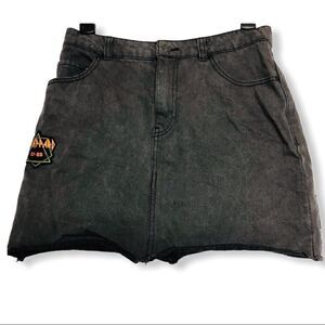 Junkfood Def Leppard Black Denim Mini  Skirt Sz 5
